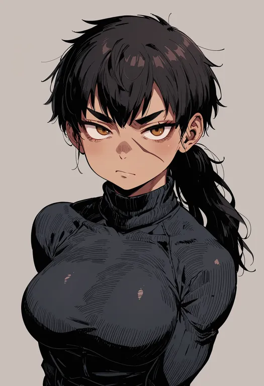 masterpiece, best quality, score_7, safe, doudanuki masakuni, solo, upper body, simple background — by k3scat, made with ComfyUI