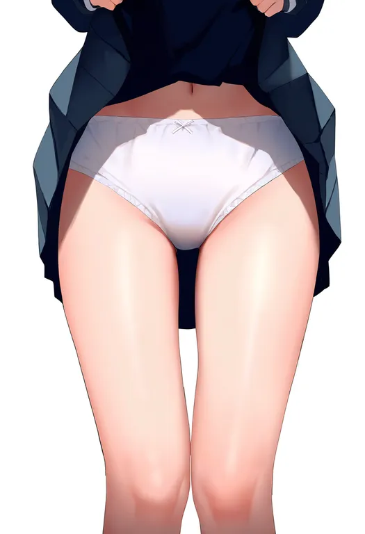 masterpiece, best quality, newest, absurdres, highres, safe, white_panties, 1girl, solo, simple_background — by k3scat, made with ComfyUI
