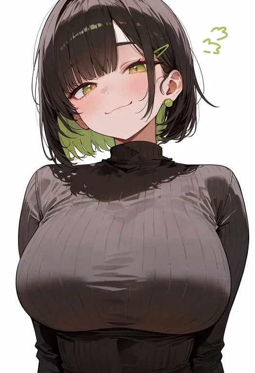 masterpiece, best quality, score_7, safe, olive, 1girl, solo, upper body, simple background — by k3scat, made with ComfyUI