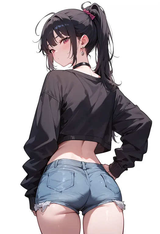 masterpiece, best quality, score_7, safe, kakushigoto, solo, simple background — by k3scat, made with ComfyUI