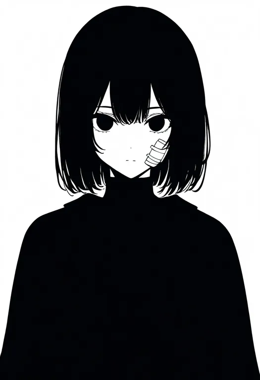 masterpiece, best quality, newest, absurdres, highres, safe, gauze_on_face, 1girl, solo, simple_background — by k3scat, made with ComfyUI