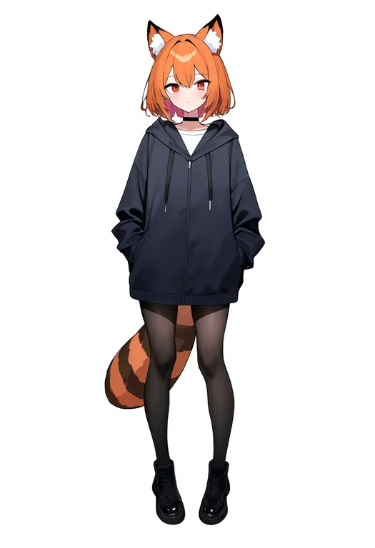 masterpiece, best quality, newest, absurdres, highres, safe, striped_tail, 1girl, solo, simple_background — by k3scat, made with ComfyUI