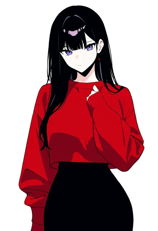 masterpiece, best quality, newest, absurdres, highres, safe, cropped_sweater, 1girl, solo, simple_background — by k3scat, made with ComfyUI