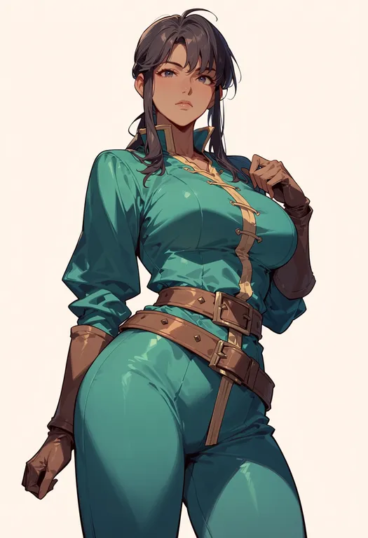 masterpiece, best quality, score_7, safe, fire emblem: thracia 776, solo, simple background — by k3scat, made with ComfyUI