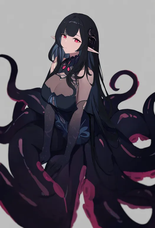 masterpiece, best quality, newest, absurdres, highres, safe, scylla, 1girl, solo, simple_background — by k3scat, made with ComfyUI