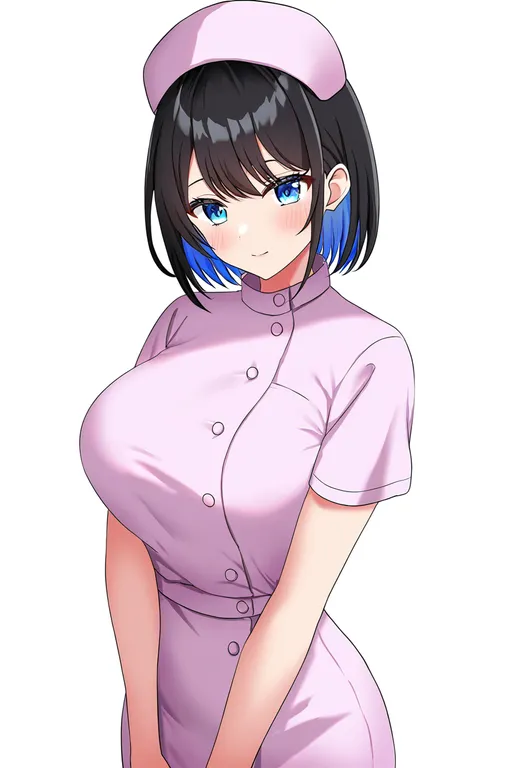 masterpiece, best quality, newest, absurdres, highres, safe, nurse_ni_omakase, solo, simple_background — by k3scat, made with ComfyUI