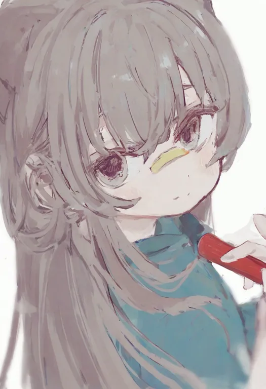 masterpiece, best quality, general, crayon, 1girl, solo, simple background — by k3scat, made with ComfyUI