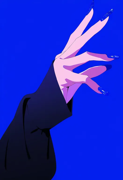 masterpiece, best quality, newest, absurdres, highres, safe, blue_nails, 1girl, solo, simple_background — by k3scat, made with ComfyUI