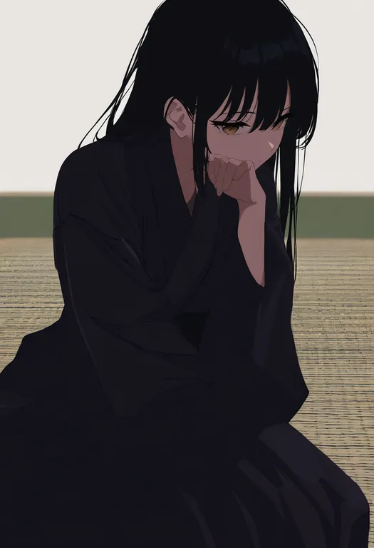 masterpiece, best quality, newest, absurdres, highres, safe, tatami, 1girl, solo, simple_background — by k3scat, made with ComfyUI