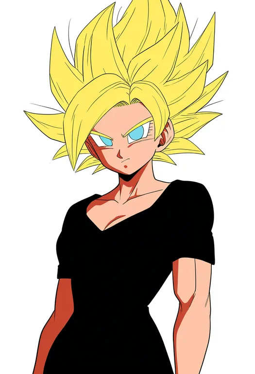 masterpiece, best quality, newest, absurdres, highres, safe, super_saiyan, 1girl, solo, simple_background — by k3scat, made with ComfyUI