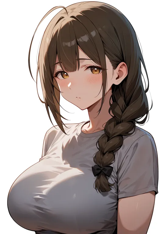 masterpiece, best quality, score_7, safe, kuwayama chiyuki, solo, upper body, simple background — by k3scat, made with ComfyUI