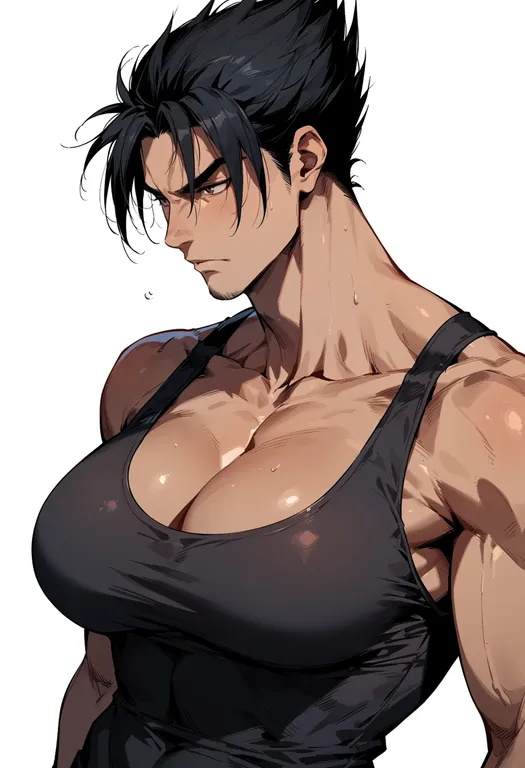 masterpiece, best quality, score_7, safe, kazama jin, solo, upper body, simple background — by k3scat, made with ComfyUI