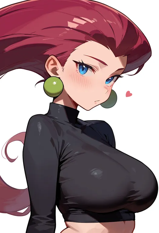 masterpiece, best quality, score_7, safe, jessie (pokemon), pokemon, solo, upper body, simple background — by k3scat, made with ComfyUI