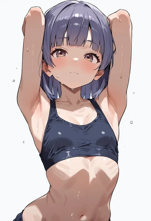 masterpiece, best quality, score_7, safe, ooshio (kancolle), solo, upper body, simple background — by k3scat, made with ComfyUI