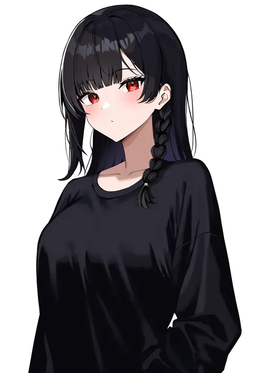 masterpiece, best quality, newest, absurdres, highres, safe, single_braided_sidelock, 1girl, solo, simple_background — by k3scat, made with ComfyUI