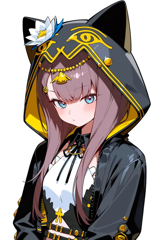 masterpiece, best quality, score_7, safe, pepe (arknights), arknights, solo, upper body, simple background — by k3scat, made with ComfyUI