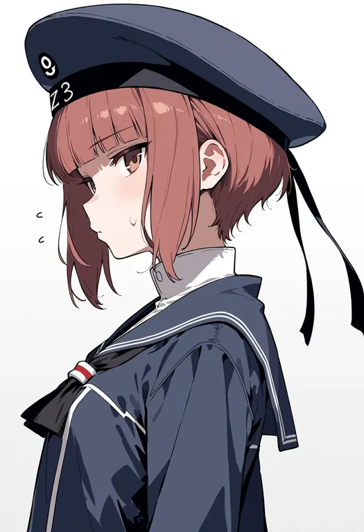 masterpiece, best quality, score_7, safe, z3 max schultz (kancolle), solo, upper body, simple background — by k3scat, made with ComfyUI