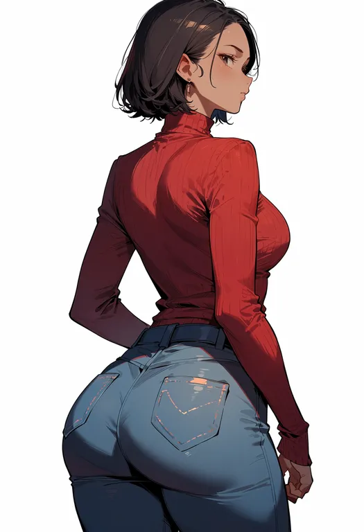 masterpiece, best quality, score_7, safe, exposed pocket, 1girl, solo, simple background — by k3scat, made with ComfyUI