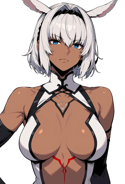 masterpiece, best quality, score_7, safe, caenis (fate), solo, upper body, simple background — by k3scat, made with ComfyUI