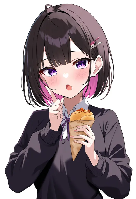 masterpiece, best quality, newest, absurdres, highres, safe, food_girls, solo, upper_body, simple_background — by k3scat, made with ComfyUI