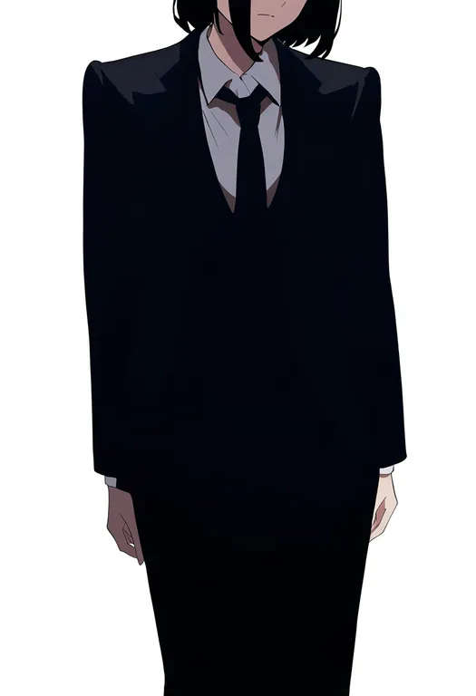 masterpiece, best quality, newest, absurdres, highres, safe, suit_pants, 1girl, solo, simple_background — by k3scat, made with ComfyUI