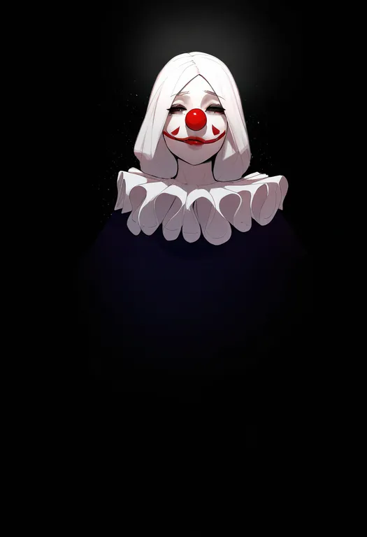 masterpiece, best quality, newest, absurdres, highres, safe, clown_nose, 1girl, solo, simple_background — by k3scat, made with ComfyUI