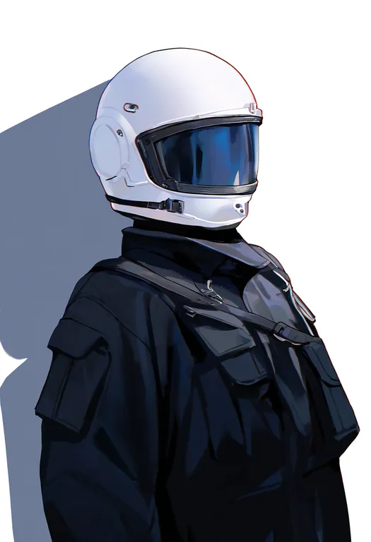masterpiece, best quality, newest, absurdres, highres, safe, white_helmet, 1girl, solo, simple_background — by k3scat, made with ComfyUI