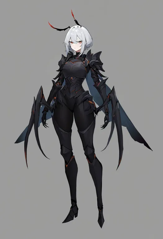 masterpiece, best quality, newest, absurdres, highres, safe, arthropod_limbs, 1girl, solo, simple_background — by k3scat, made with ComfyUI