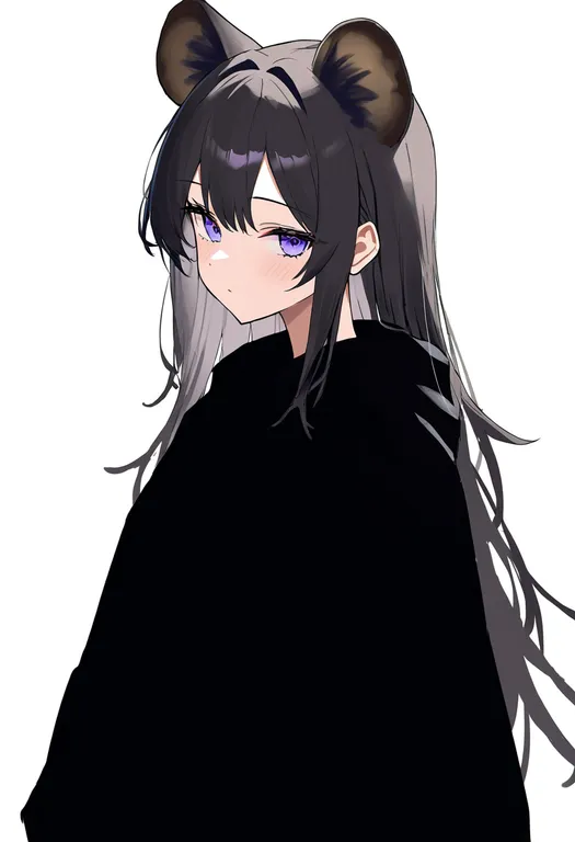 masterpiece, best quality, newest, absurdres, highres, safe, hyena_ears, 1girl, solo, simple_background — by k3scat, made with ComfyUI