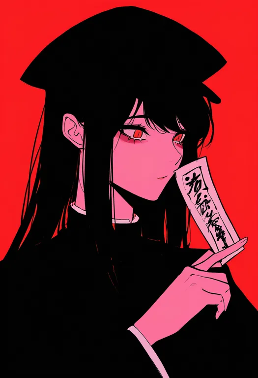 masterpiece, best quality, newest, absurdres, highres, safe, ofuda, 1girl, solo, simple_background — by k3scat, made with ComfyUI