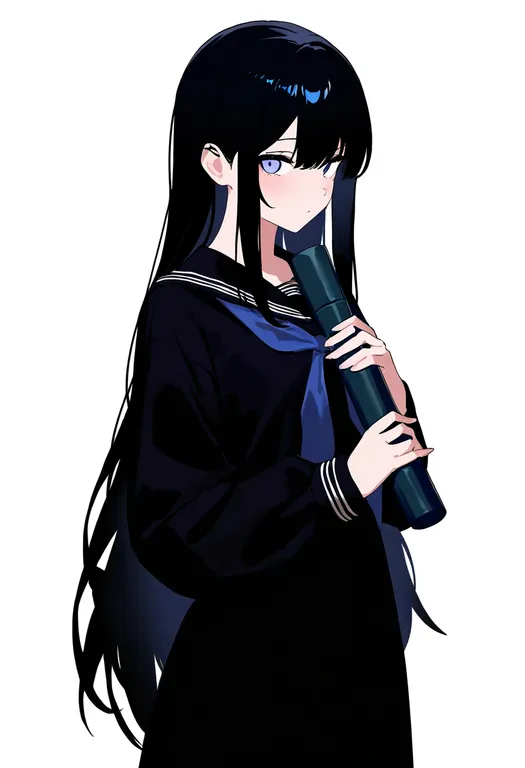 masterpiece, best quality, newest, absurdres, highres, safe, diploma_tube, 1girl, solo, simple_background — by k3scat, made with ComfyUI