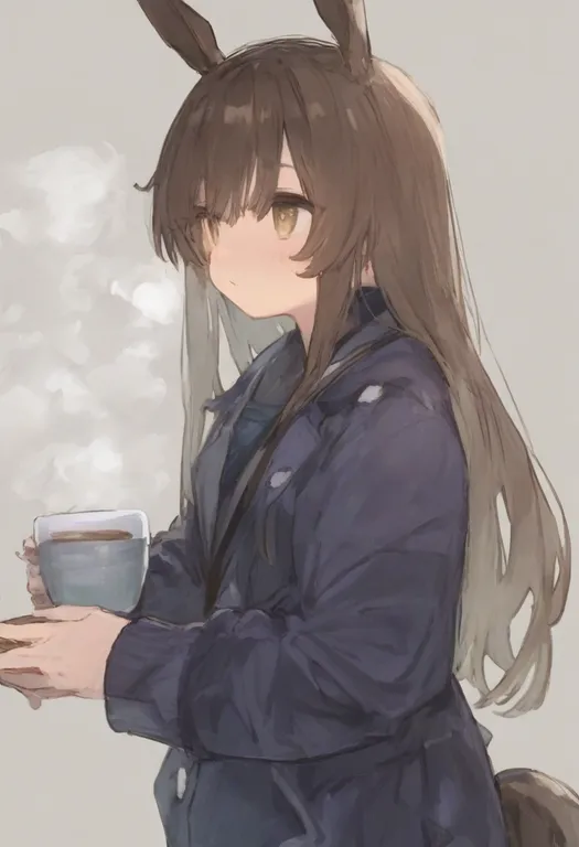 masterpiece, best quality, general, steaming cup, 1girl, solo, simple background — by k3scat, made with ComfyUI