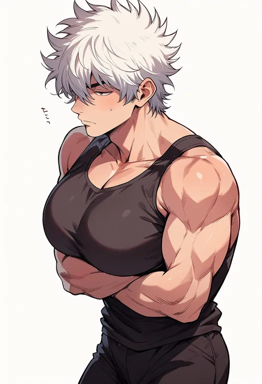 masterpiece, best quality, score_7, safe, sakata gintoki, solo, upper body, simple background — by k3scat, made with ComfyUI