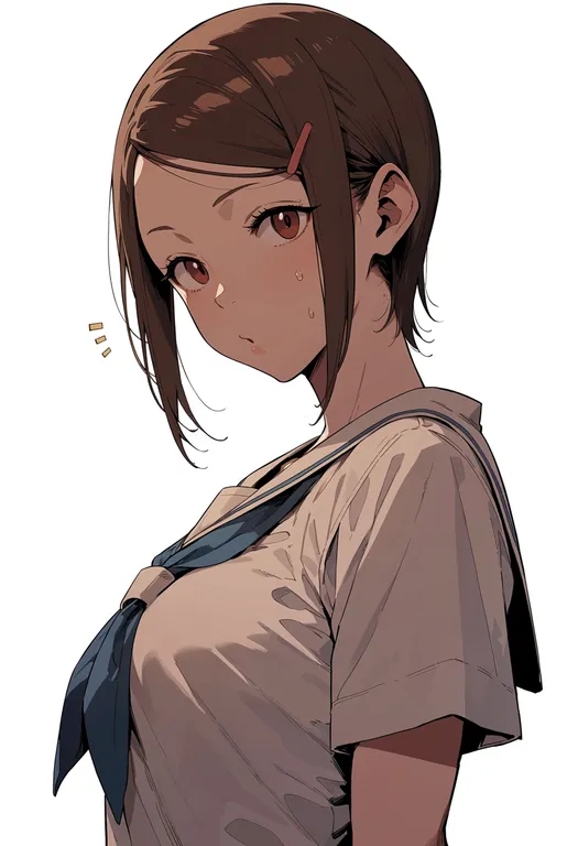 masterpiece, best quality, score_7, safe, yagami hikari, solo, upper body, simple background — by k3scat, made with ComfyUI