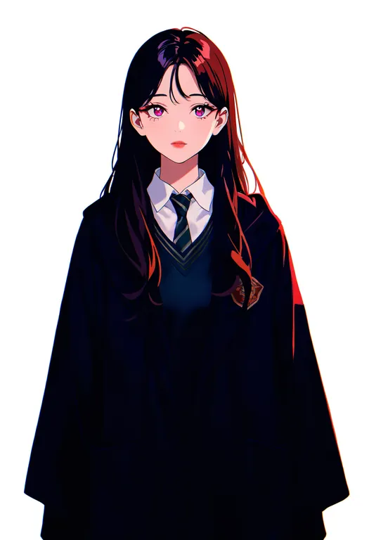 masterpiece, best quality, newest, absurdres, highres, safe, pixiv_hogwarts, solo, simple_background — by k3scat, made with ComfyUI