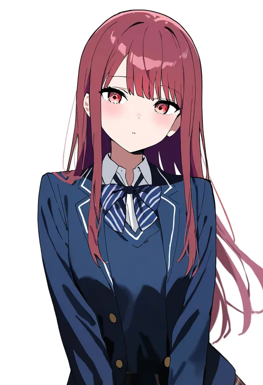 masterpiece, best quality, newest, absurdres, highres, safe, yumenosaki_school_uniform, 1girl, solo, simple_background — by k3scat, made with ComfyUI
