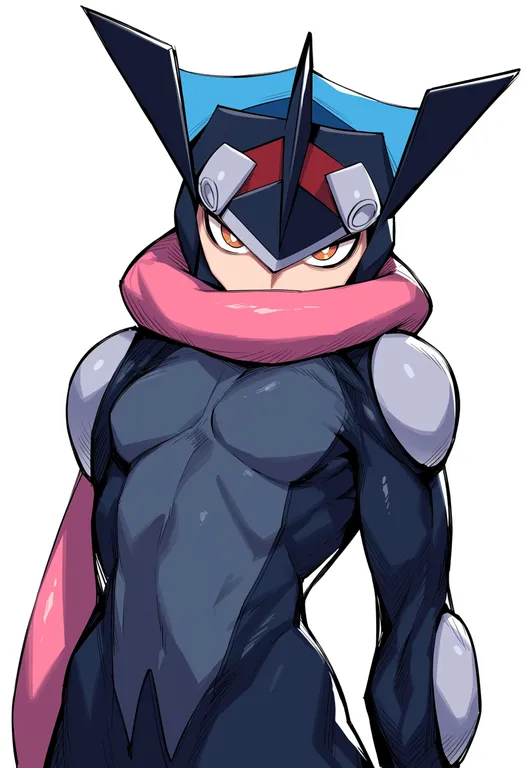 masterpiece, best quality, score_7, safe, greninja, solo, upper body, simple background — by k3scat, made with ComfyUI