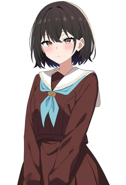 masterpiece, best quality, newest, absurdres, highres, safe, hasu_no_sora_school_uniform, 1girl, solo, simple_background — by k3scat, made with ComfyUI
