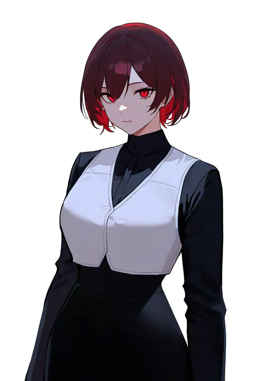 masterpiece, best quality, newest, absurdres, highres, safe, white_vest, 1girl, solo, simple_background — by k3scat, made with ComfyUI
