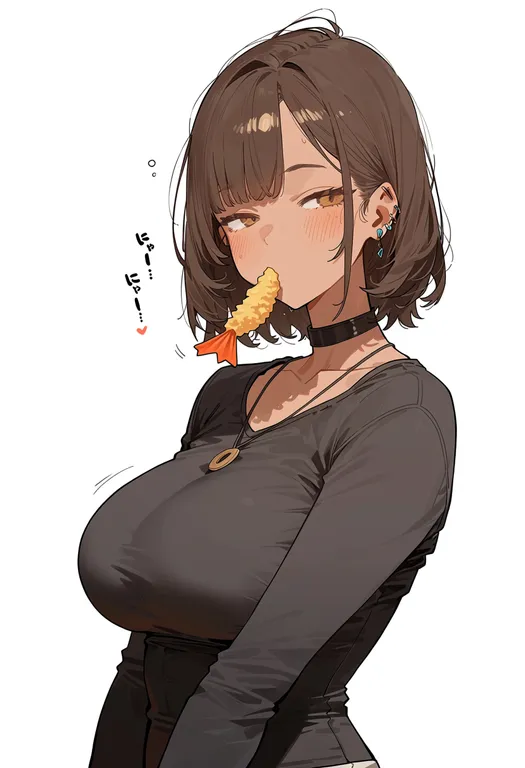 masterpiece, best quality, score_7, safe, tempura, 1girl, solo, upper body, simple background — by k3scat, made with ComfyUI