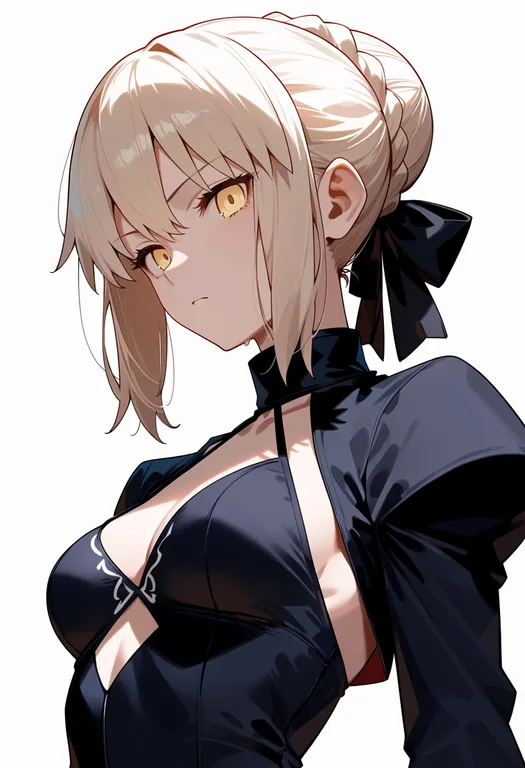 masterpiece, best quality, score_7, safe, saber alter, fate (series), solo, upper body, simple background — by k3scat, made with ComfyUI