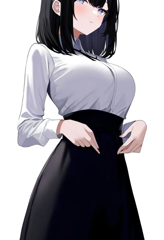 masterpiece, best quality, newest, absurdres, highres, safe, white_sleeve_cuffs, 1girl, solo, simple_background — by k3scat, made with ComfyUI