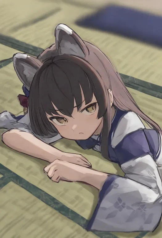 masterpiece, best quality, general, tatami, 1girl, solo, simple background — by k3scat, made with ComfyUI