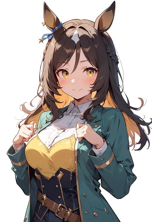 masterpiece, best quality, score_7, safe, fuji kiseki (shooting star revue) (umamusume), umamusume, solo, upper body… — by k3scat, made with ComfyUI