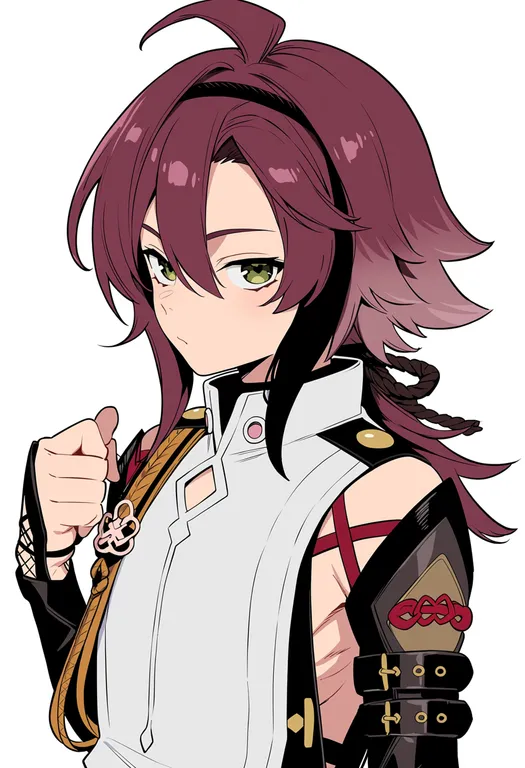 masterpiece, best quality, score_7, safe, shikanoin heizou, solo, upper body, simple background — by k3scat, made with ComfyUI