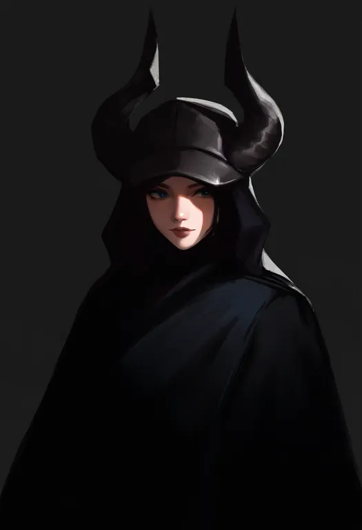 masterpiece, best quality, newest, absurdres, highres, safe, horned_hat, 1girl, solo, simple_background — by k3scat, made with ComfyUI