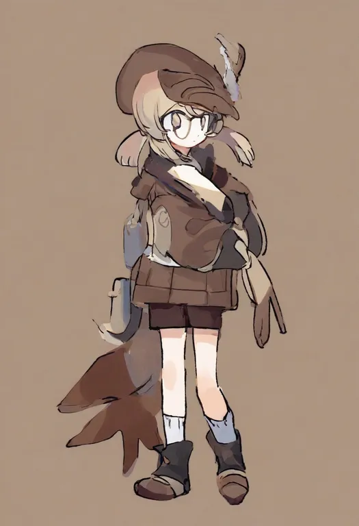 masterpiece, best quality, general, brown shorts, 1girl, solo, simple background — by k3scat, made with ComfyUI