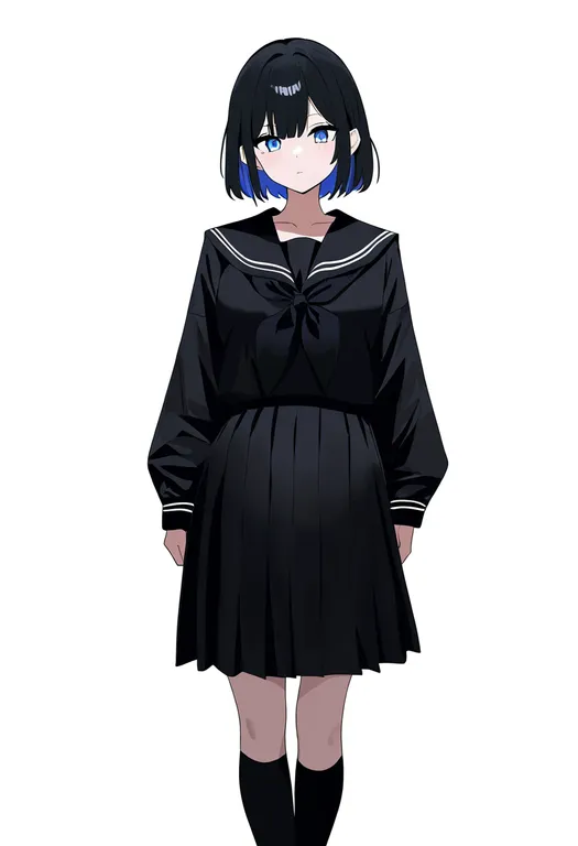 masterpiece, best quality, newest, absurdres, highres, safe, black_socks, 1girl, solo, simple_background — by k3scat, made with ComfyUI