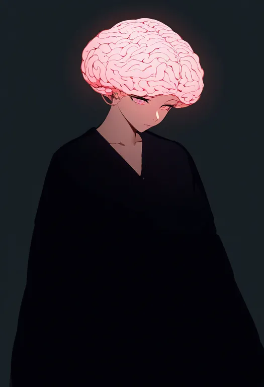 masterpiece, best quality, newest, absurdres, highres, safe, brain, 1girl, solo, simple_background — by k3scat, made with ComfyUI
