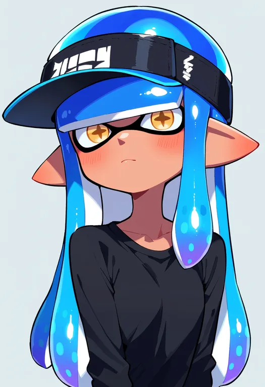 masterpiece, best quality, score_7, safe, jellyfish (splatoon), solo, upper body, simple background — by k3scat, made with ComfyUI